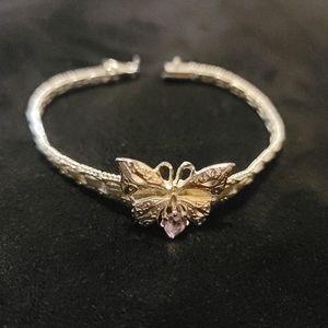 Sterling Silver Butterfly Bracelet, 7 inch